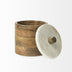 Petite Brown Wooden Round Storage Box - Minihomy