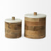 Petite Brown Wooden Round Storage Box - Minihomy