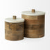 Petite Brown Wooden Round Storage Box - Minihomy