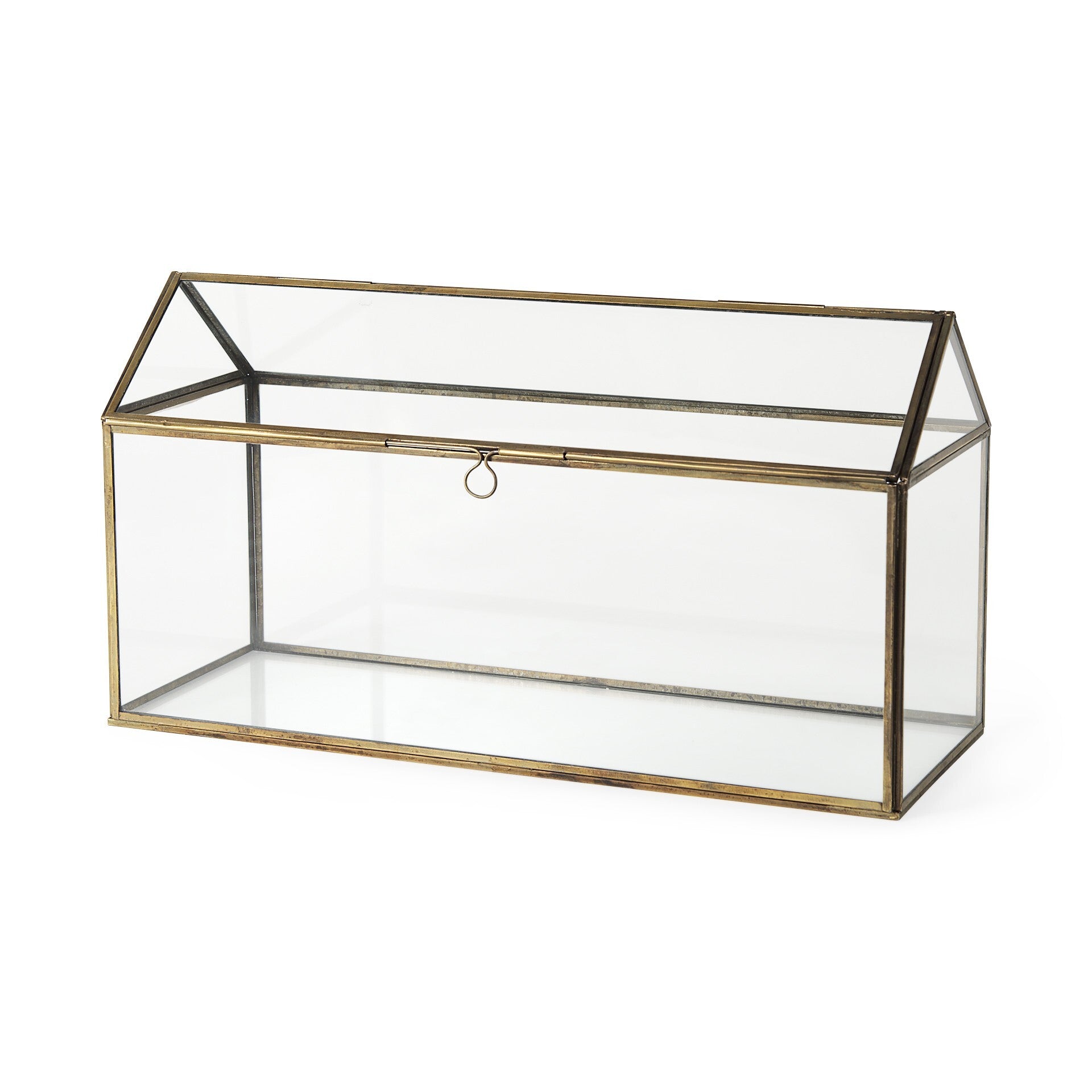 Modern Rustic Gold Metal And Glass Terrarium - Minihomy