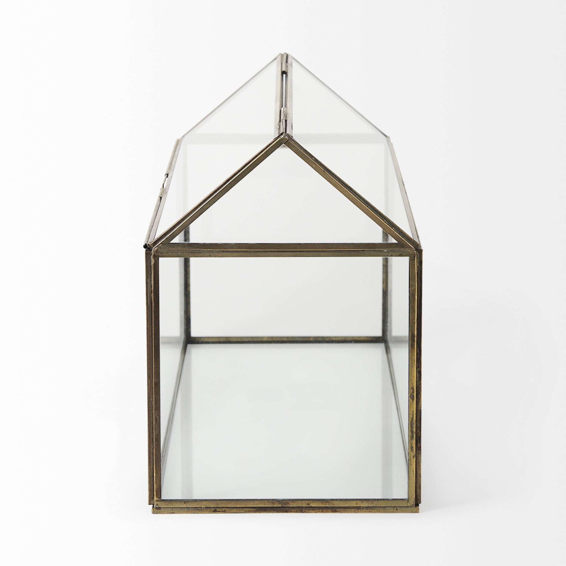 Modern Rustic Gold Metal And Glass Terrarium - Minihomy