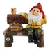 Garden Gnome and Squirrel on Welcome Bench - Minihomy