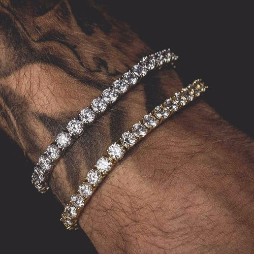 Hip Hop Bracelet Iced Out Single Row Rhinestones Chain Bling Tennis Charm Bracelets