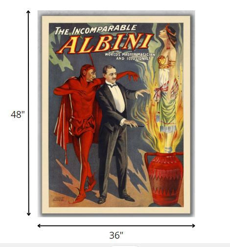 36" X 48" The Incomparable Albini Vintage Magic Poster Wall Art - Minihomy