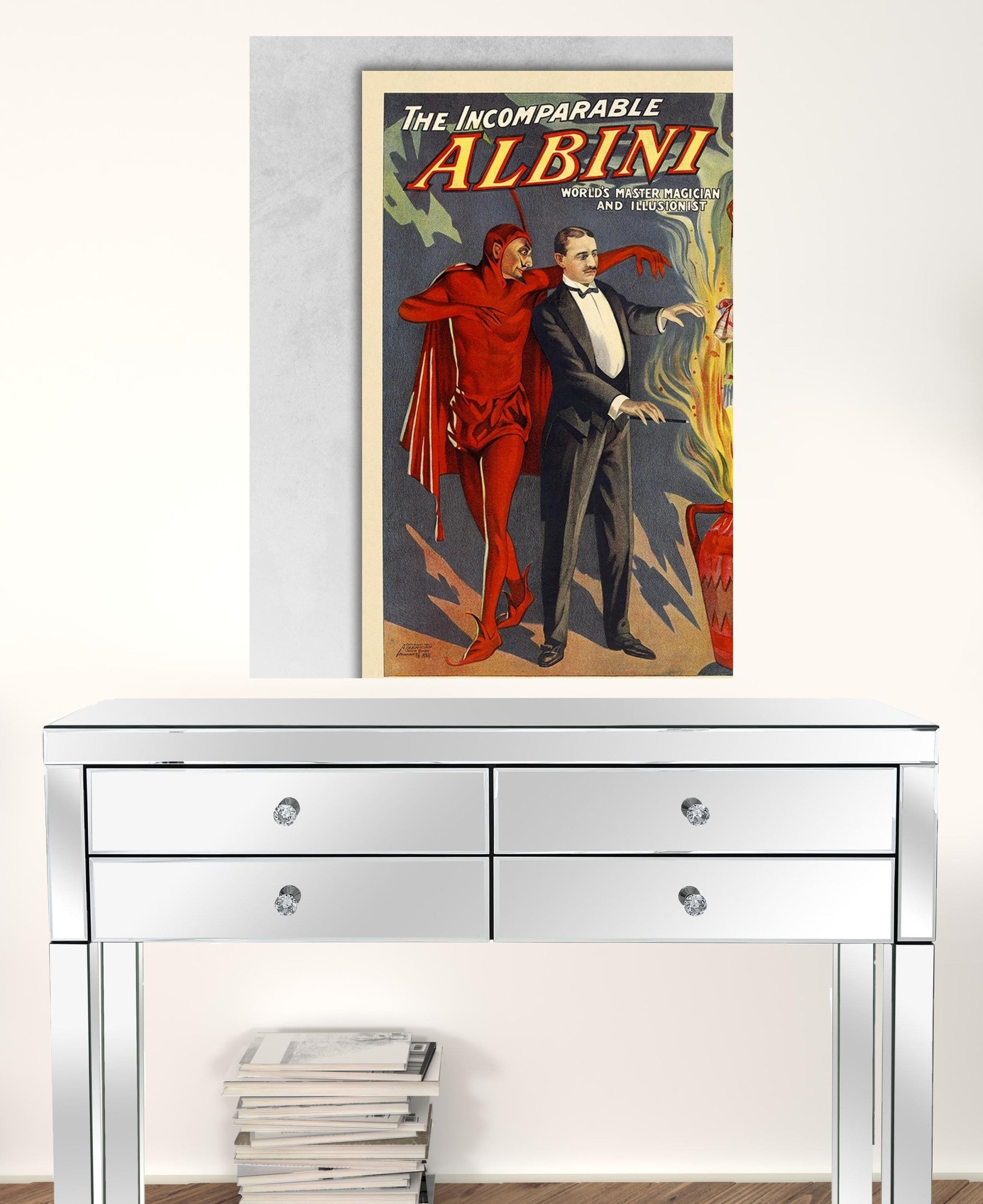 36" X 48" The Incomparable Albini Vintage Magic Poster Wall Art - Minihomy