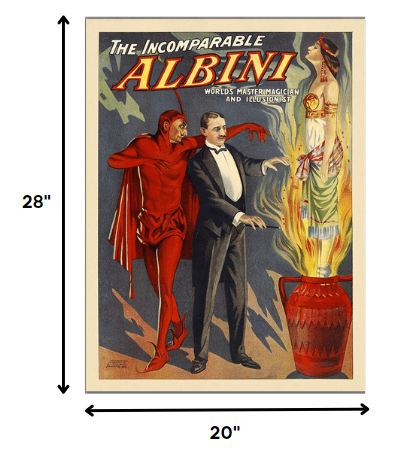 36" X 48" The Incomparable Albini Vintage Magic Poster Wall Art - Minihomy