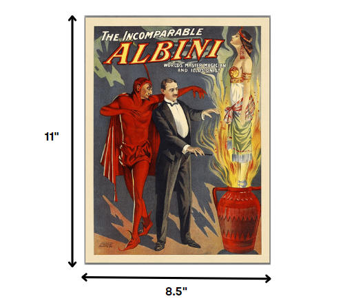 36" X 48" The Incomparable Albini Vintage Magic Poster Wall Art - Minihomy