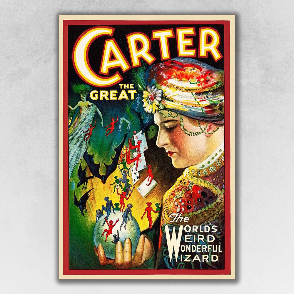 36" X 54" Vintage C1920S Carter Vintage Magic Poster Wall Art - Minihomy