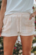 Crochet Detail Drawstring Shorts - Minihomy