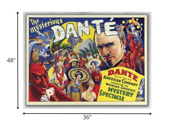 36" X 48" The Mysterious Dante Vintage Magic Poster Wall Art - Minihomy