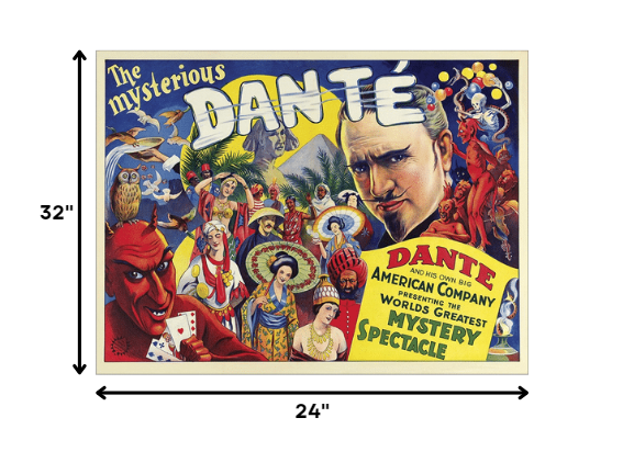 36" X 48" The Mysterious Dante Vintage Magic Poster Wall Art - Minihomy