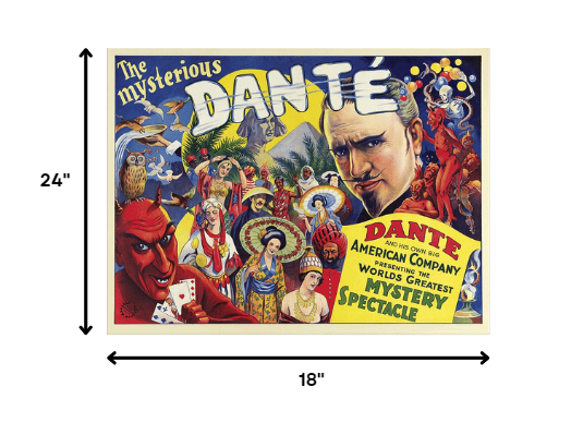 36" X 48" The Mysterious Dante Vintage Magic Poster Wall Art - Minihomy