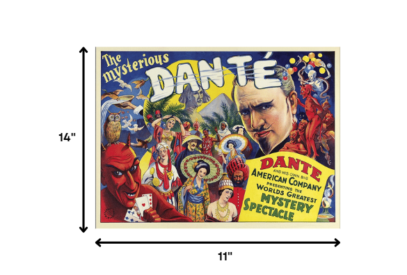 36" X 48" The Mysterious Dante Vintage Magic Poster Wall Art - Minihomy