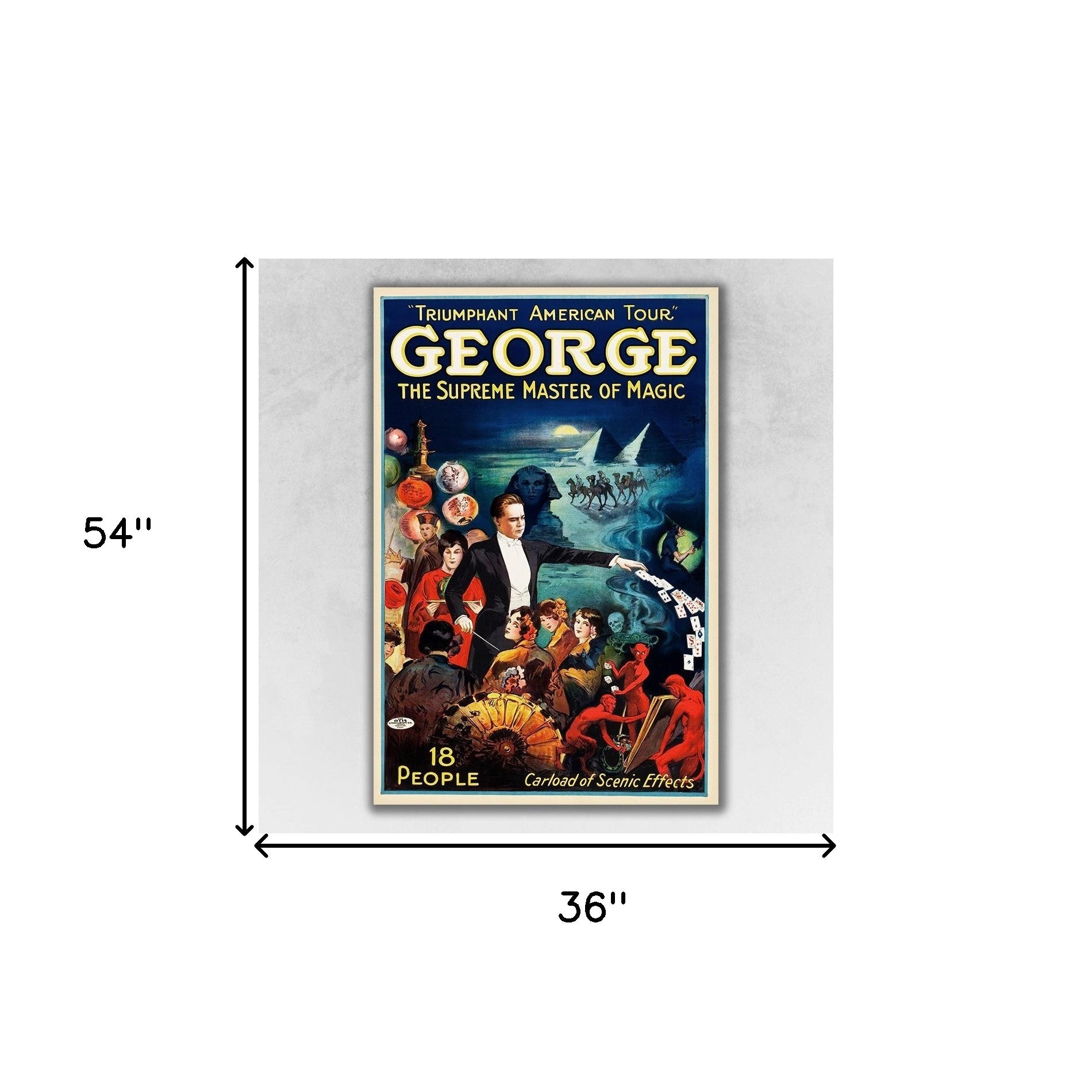 36" X 54" George The Supreme Master Vintage Magic Poster Wall Art - Minihomy