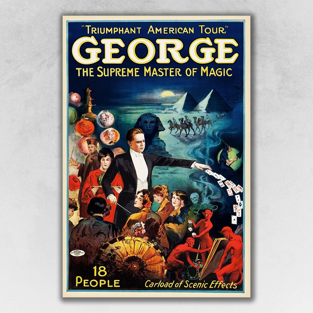 36" X 54" George The Supreme Master Vintage Magic Poster Wall Art - Minihomy