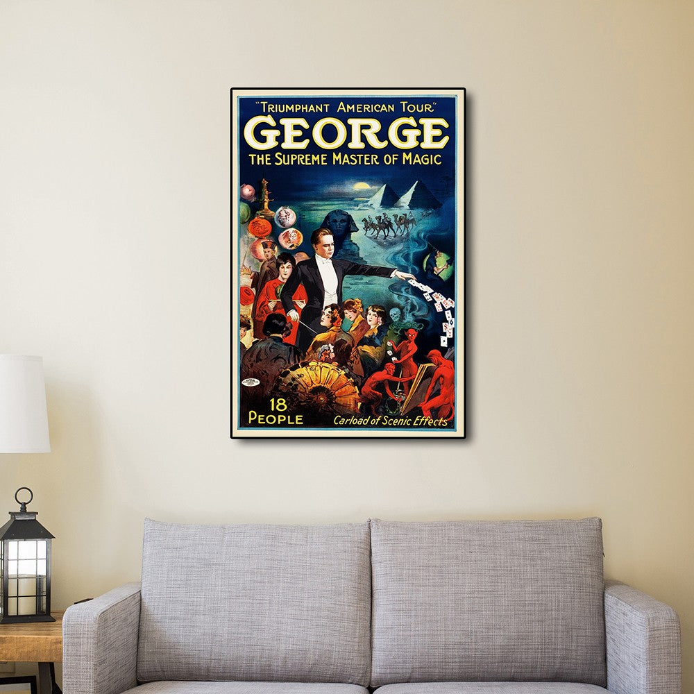 36" X 54" George The Supreme Master Vintage Magic Poster Wall Art - Minihomy