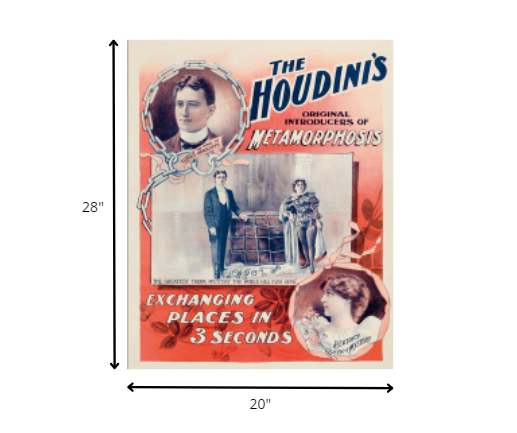 36" X 48" The Houdini's Metamorphosis Vintage Magic Poster Wall Art - Minihomy