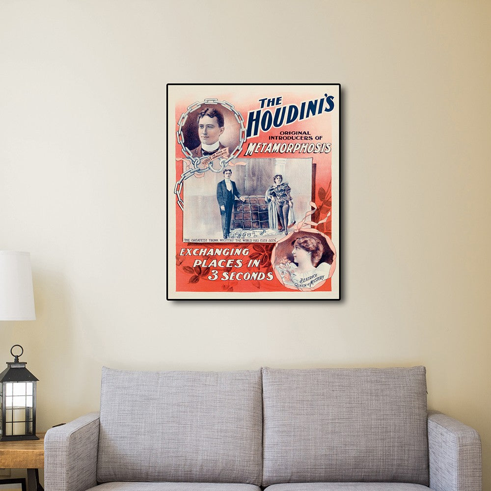 36" X 48" The Houdini's Metamorphosis Vintage Magic Poster Wall Art - Minihomy