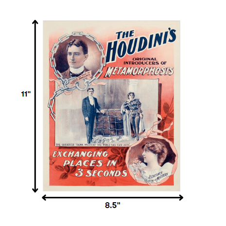 36" X 48" The Houdini's Metamorphosis Vintage Magic Poster Wall Art - Minihomy