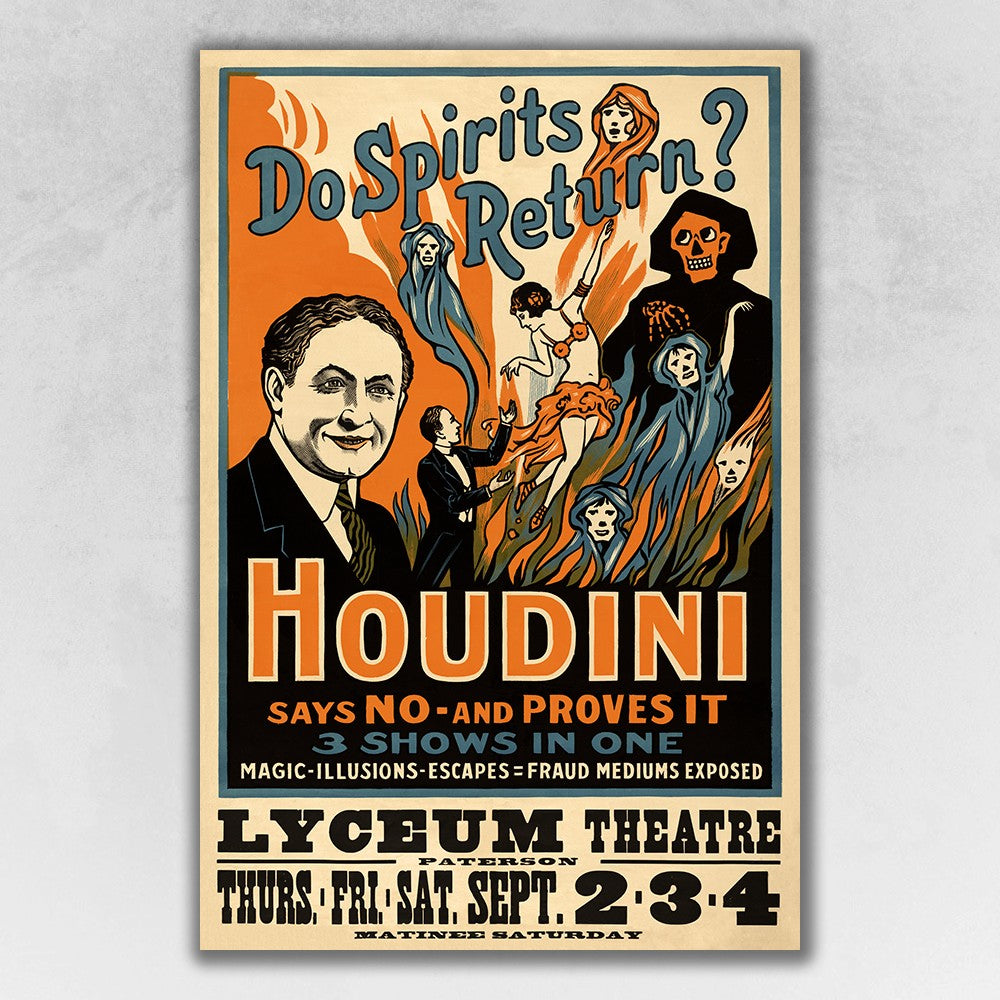 36" X 54" Houdini Spirits Vintage Magic Poster Wall Art - Minihomy