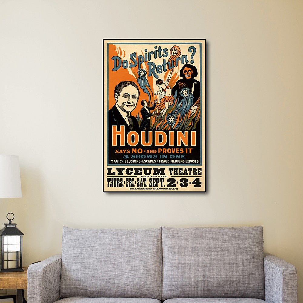 36" X 54" Houdini Spirits Vintage Magic Poster Wall Art - Minihomy