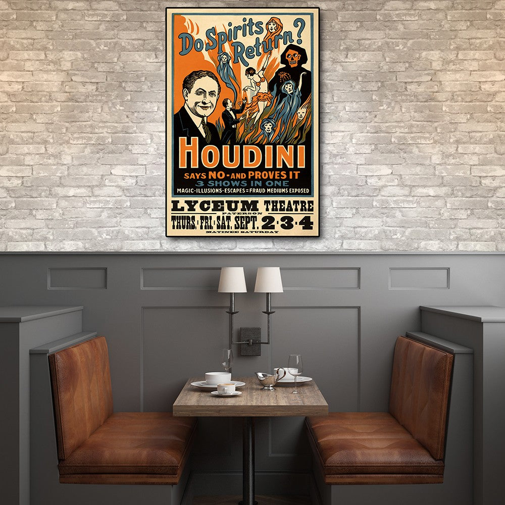 36" X 54" Houdini Spirits Vintage Magic Poster Wall Art - Minihomy