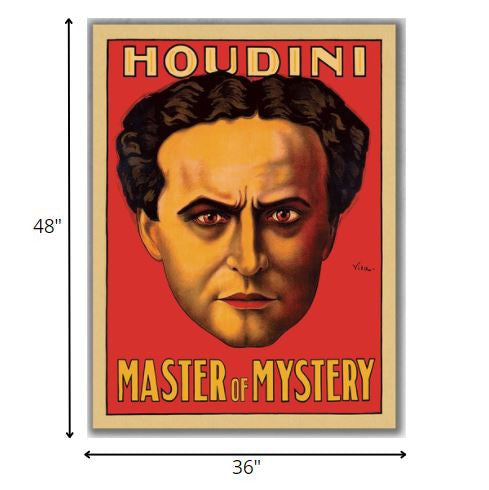 11" X 14" Houdini Master Of Mystery Vintage Magic Poster Wall Art - Minihomy