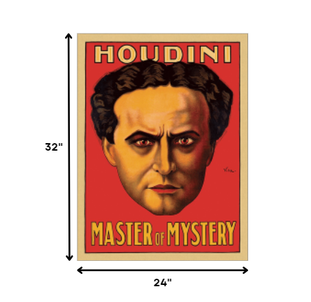 11" X 14" Houdini Master Of Mystery Vintage Magic Poster Wall Art - Minihomy