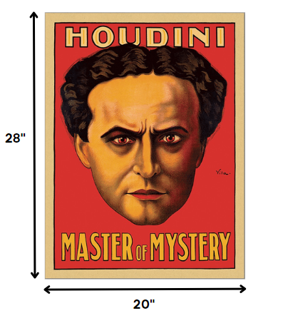 11" X 14" Houdini Master Of Mystery Vintage Magic Poster Wall Art - Minihomy