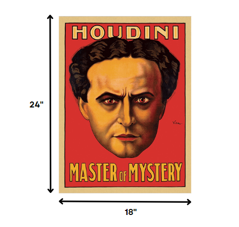 11" X 14" Houdini Master Of Mystery Vintage Magic Poster Wall Art - Minihomy