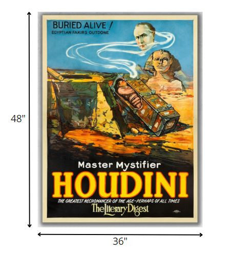 36" X 48" Master Mystifier Houdini Vintage Magic Poster Wall Art - Minihomy