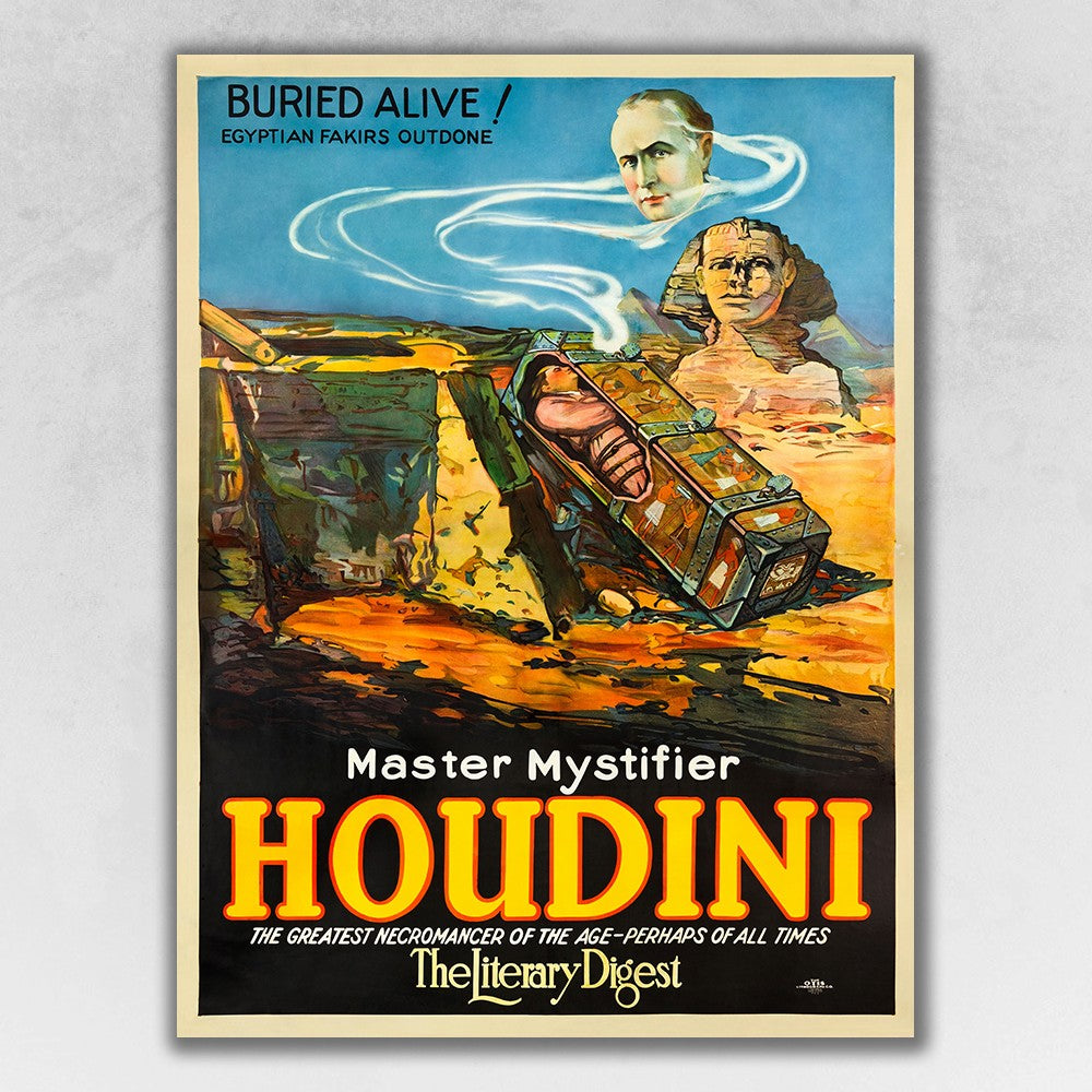 36" X 48" Master Mystifier Houdini Vintage Magic Poster Wall Art - Minihomy