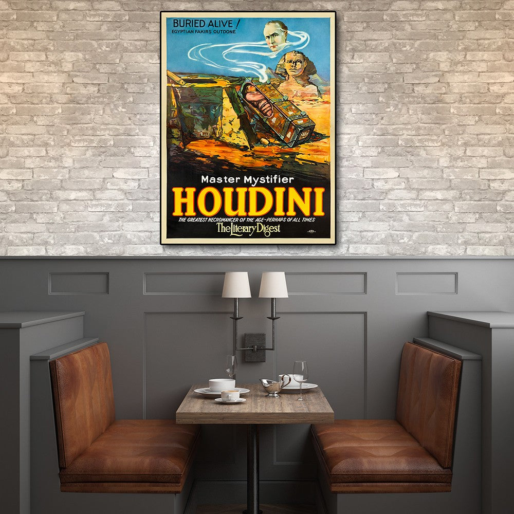 36" X 48" Master Mystifier Houdini Vintage Magic Poster Wall Art - Minihomy