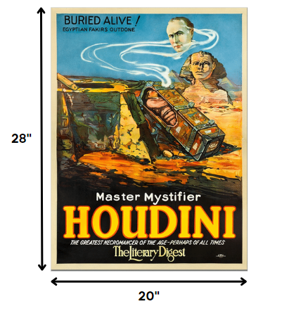 36" X 48" Master Mystifier Houdini Vintage Magic Poster Wall Art - Minihomy