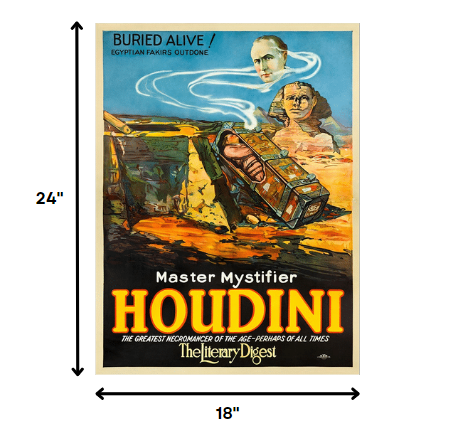 36" X 48" Master Mystifier Houdini Vintage Magic Poster Wall Art - Minihomy