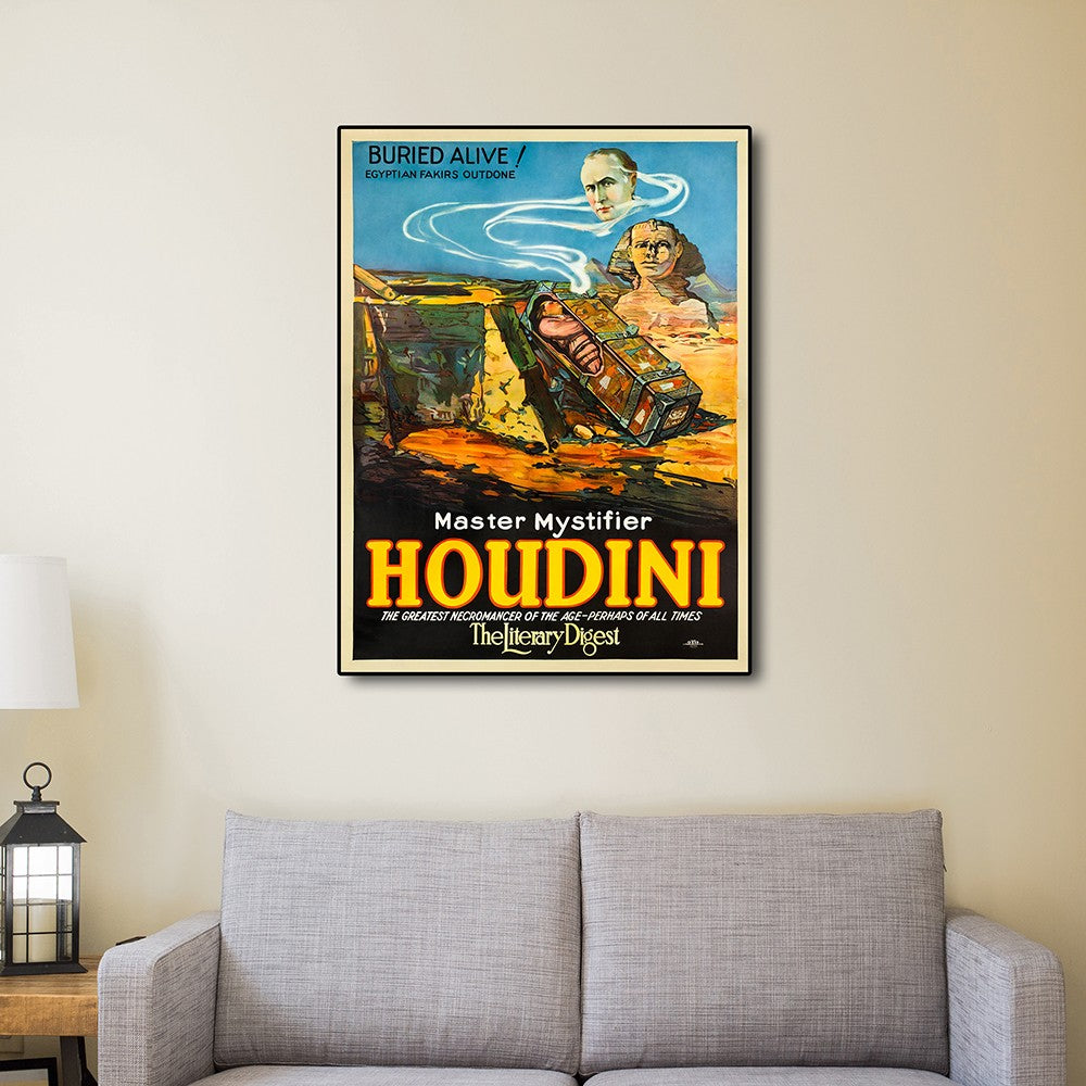 36" X 48" Master Mystifier Houdini Vintage Magic Poster Wall Art - Minihomy