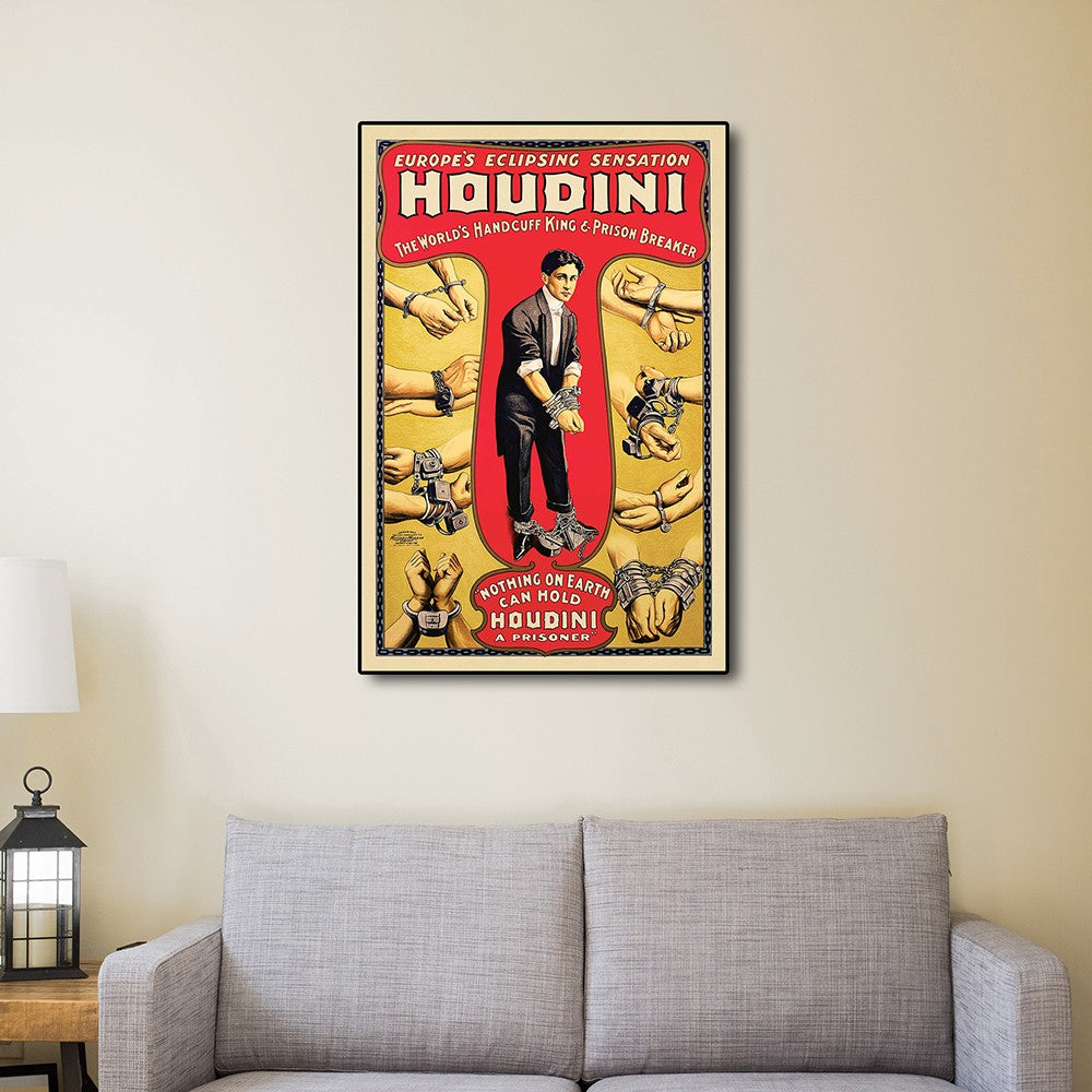 24" X 36" Houdini Handcuff King Vintage Magic Poster Wall Art - Minihomy