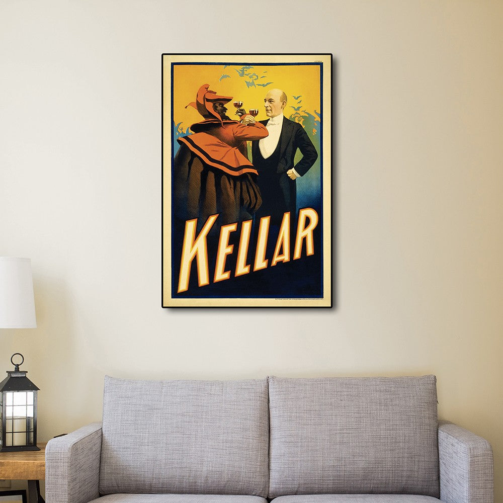 36" X 54" Kellar Drinks With The Devil Vintage Magic Poster Wall Art - Minihomy