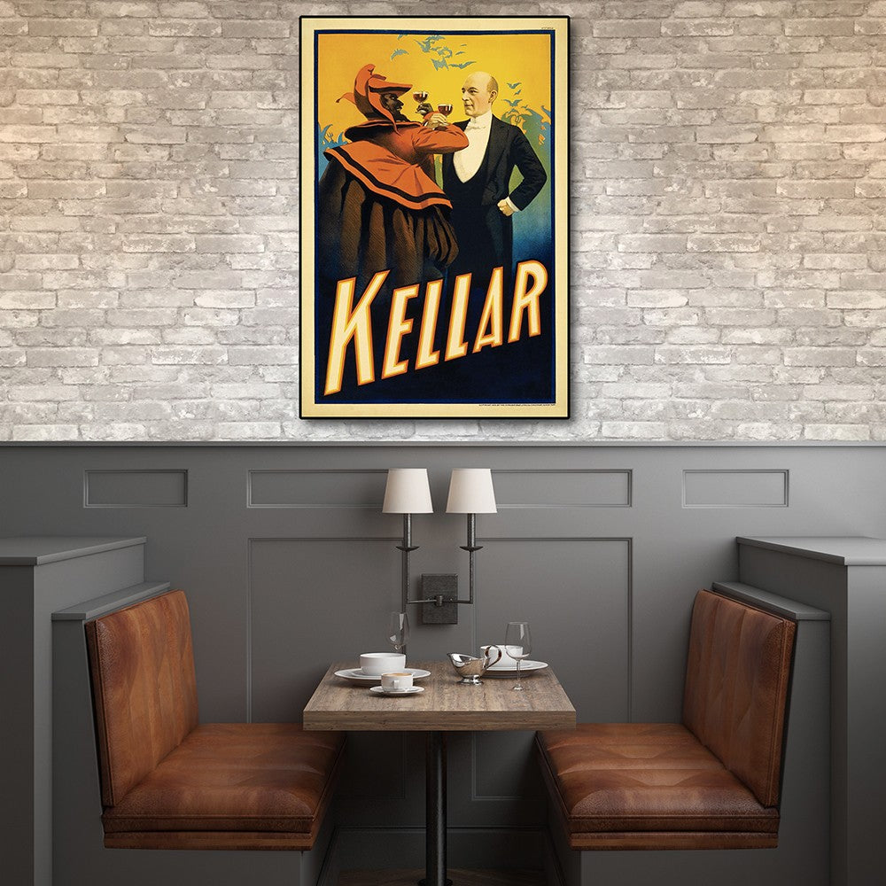 36" X 54" Kellar Drinks With The Devil Vintage Magic Poster Wall Art - Minihomy