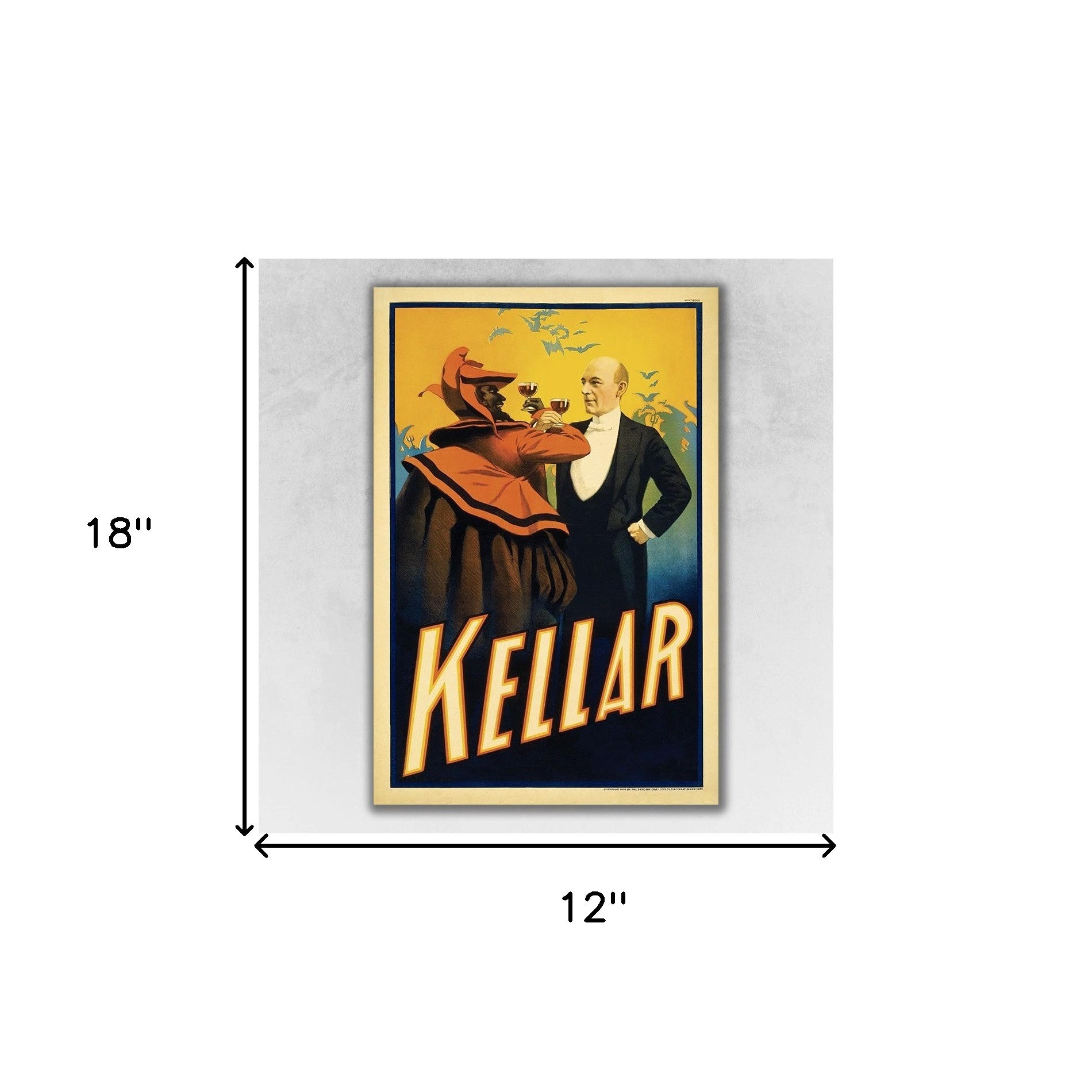 36" X 54" Kellar Drinks With The Devil Vintage Magic Poster Wall Art - Minihomy