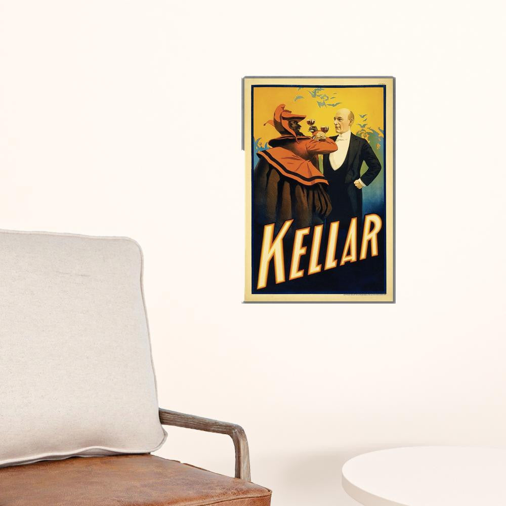 36" X 54" Kellar Drinks With The Devil Vintage Magic Poster Wall Art - Minihomy