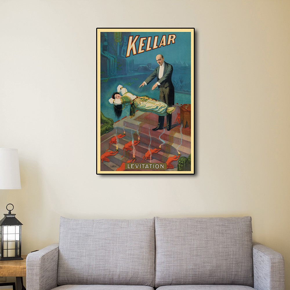 36" X 54" Kellar Levitation Vintage Magic Poster Wall Art - Minihomy