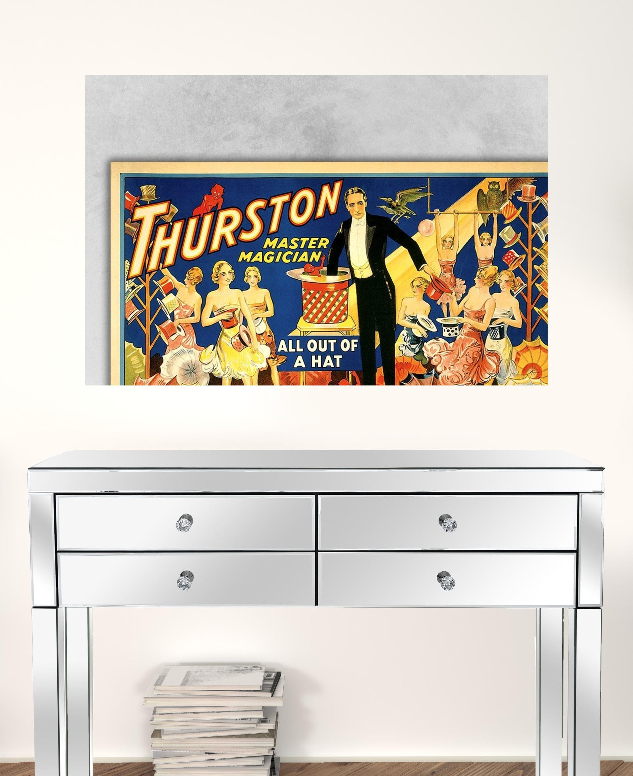 36" X 54" Thurston Out Of A Hat Vintage Magic Poster Wall Art - Minihomy