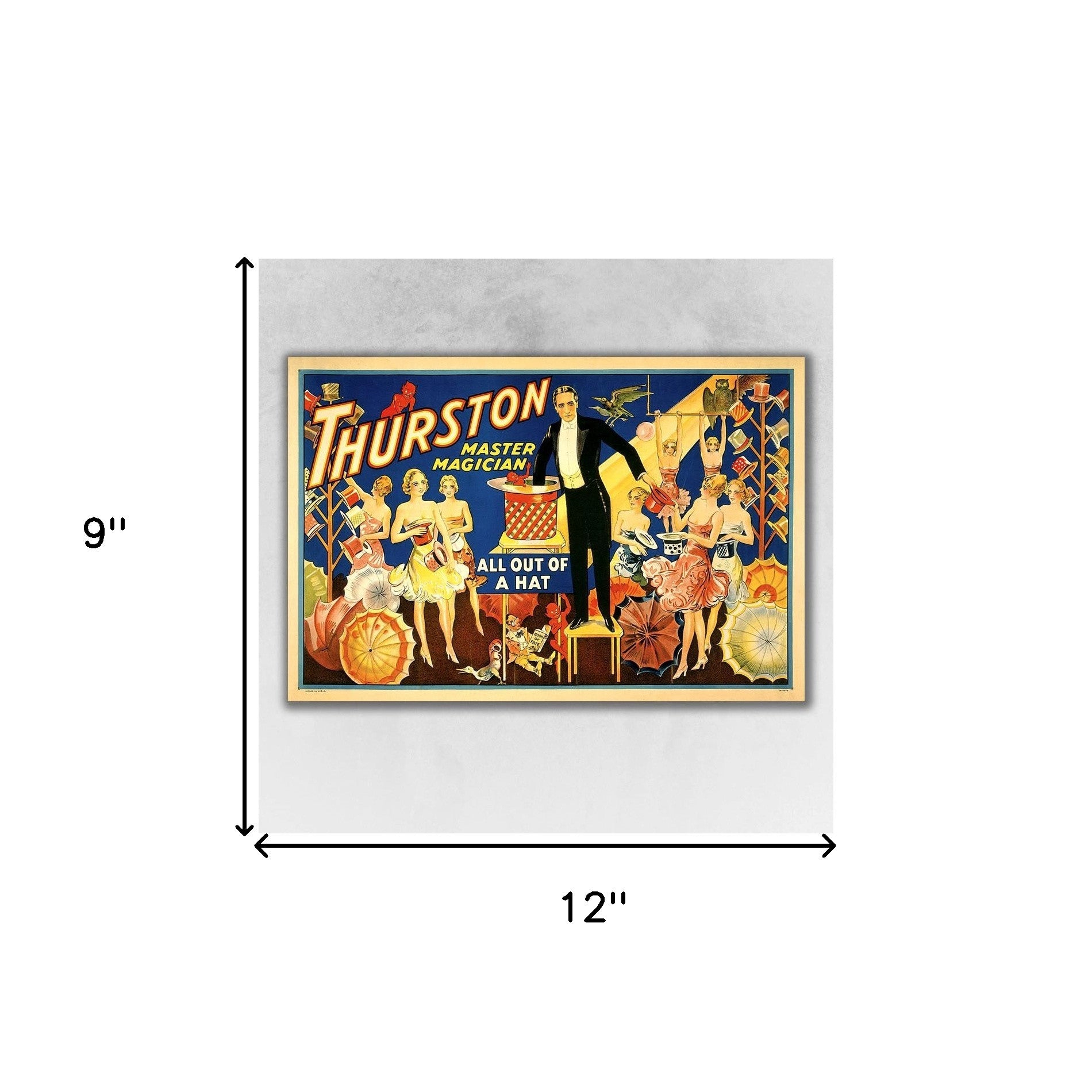 36" X 54" Thurston Out Of A Hat Vintage Magic Poster Wall Art - Minihomy