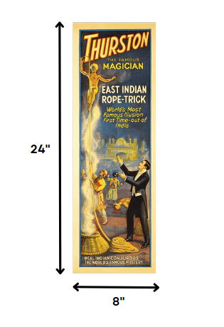 24" X 72" Thurston Rope Trick Vintage Magic Poster Wall Art - Minihomy