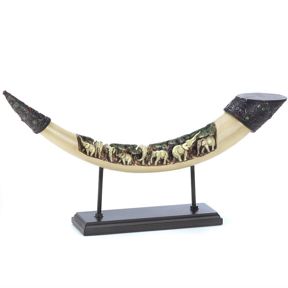 Elephant Tusk Carved Sculpture