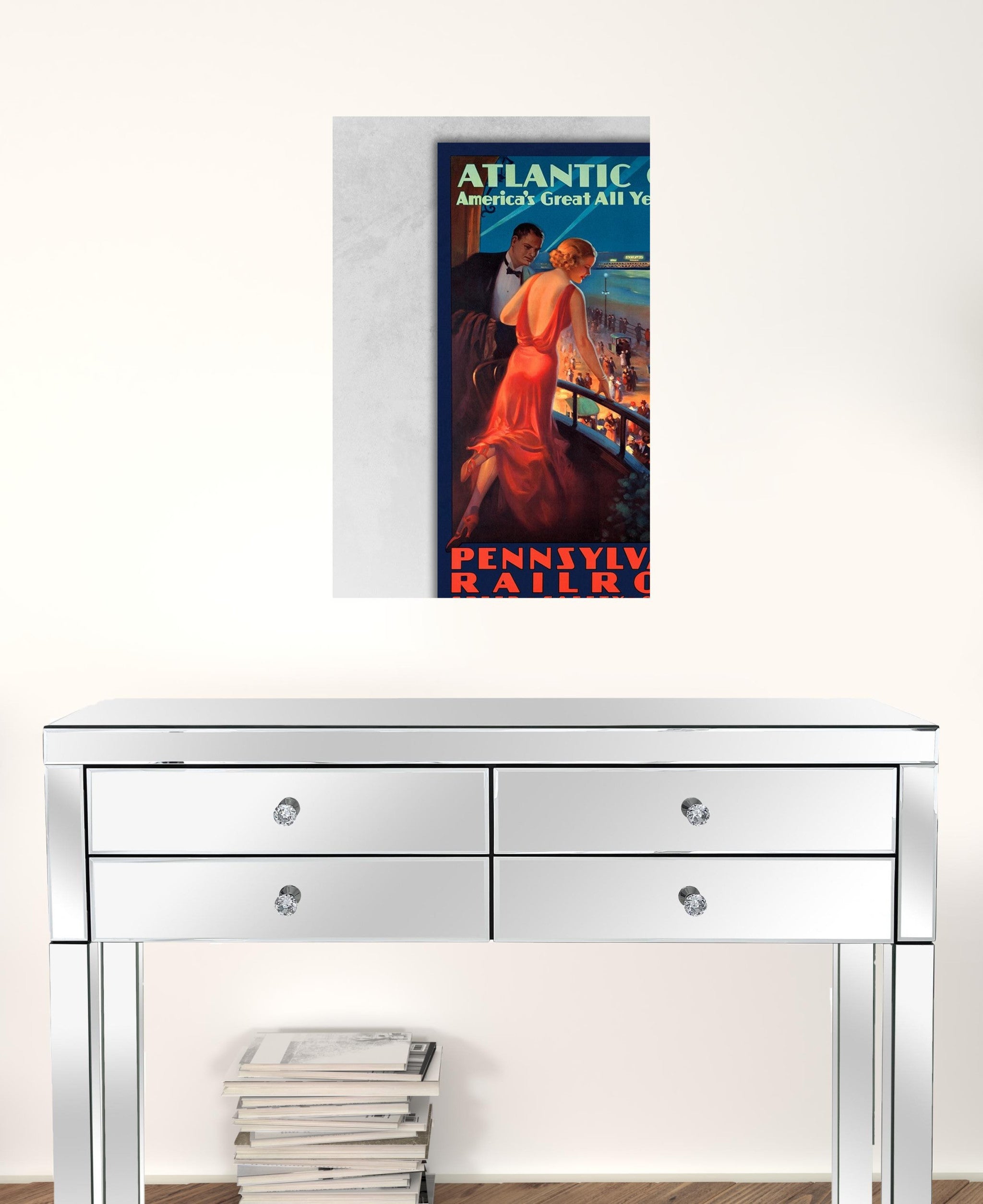 24" X 36" Vintage 1935 Atlantic City Travel Poster Wall Art - Minihomy