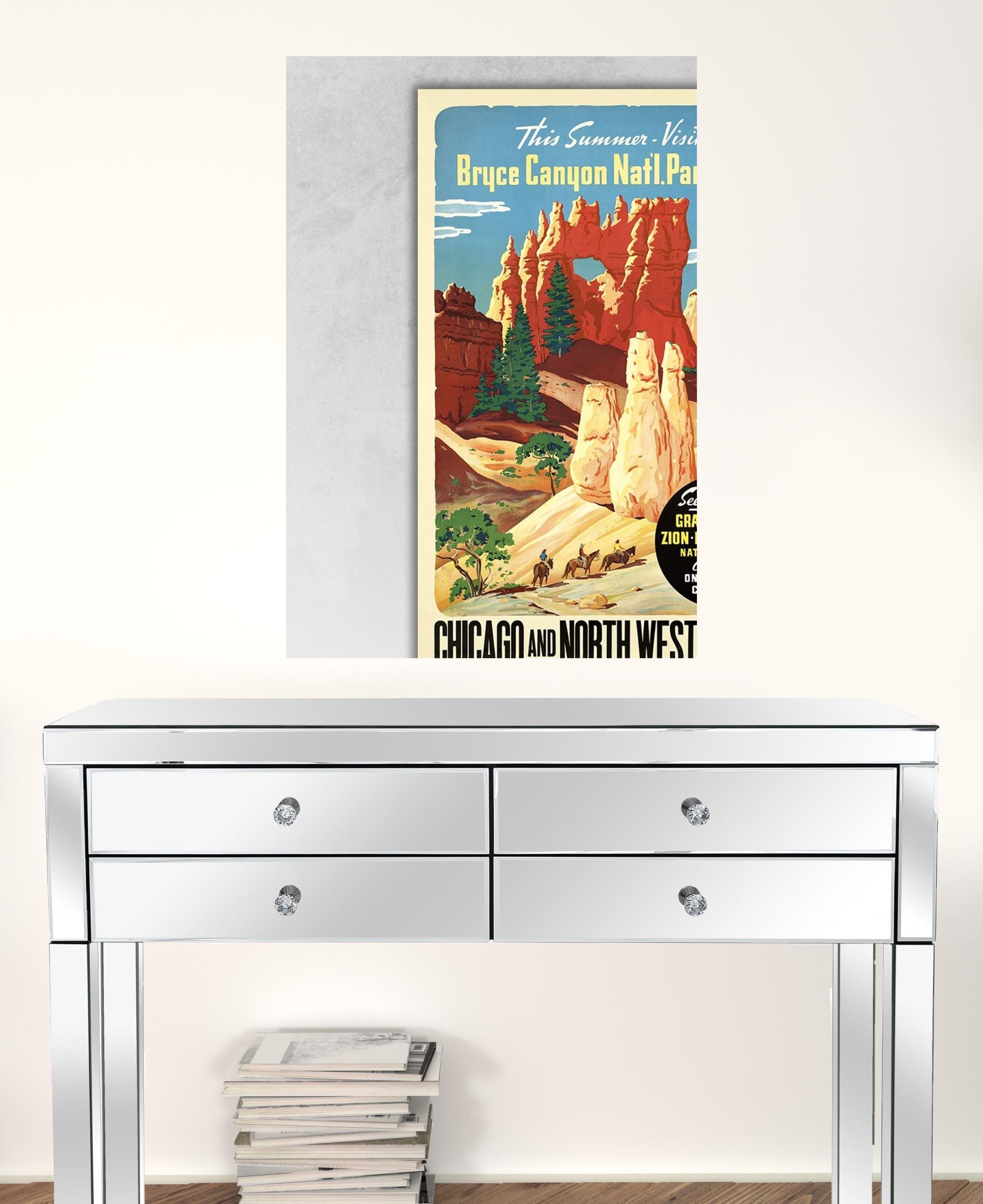 36" X 54" Vintage 1950S Bryce Canyon National Park Wall Art - Minihomy