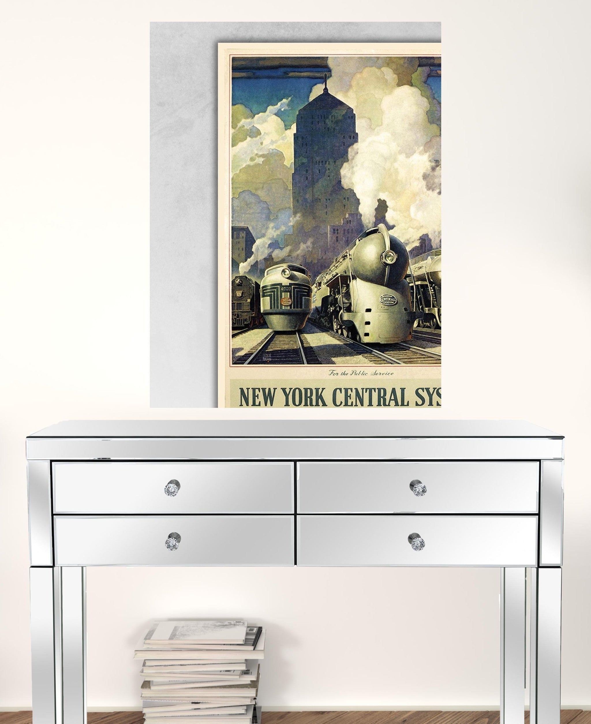 24" X 32" New York Railroad Vintage Travel Poster Wall Art - Minihomy