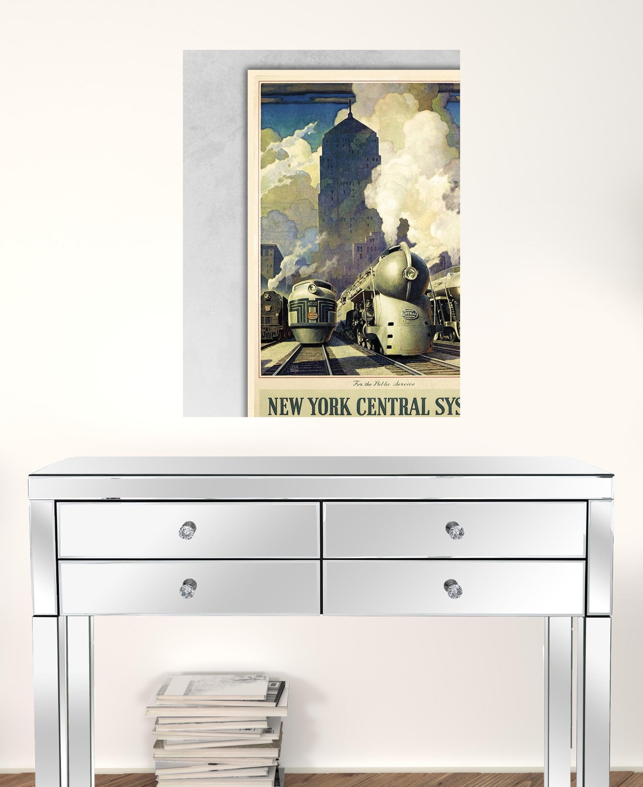 24" X 32" New York Railroad Vintage Travel Poster Wall Art - Minihomy